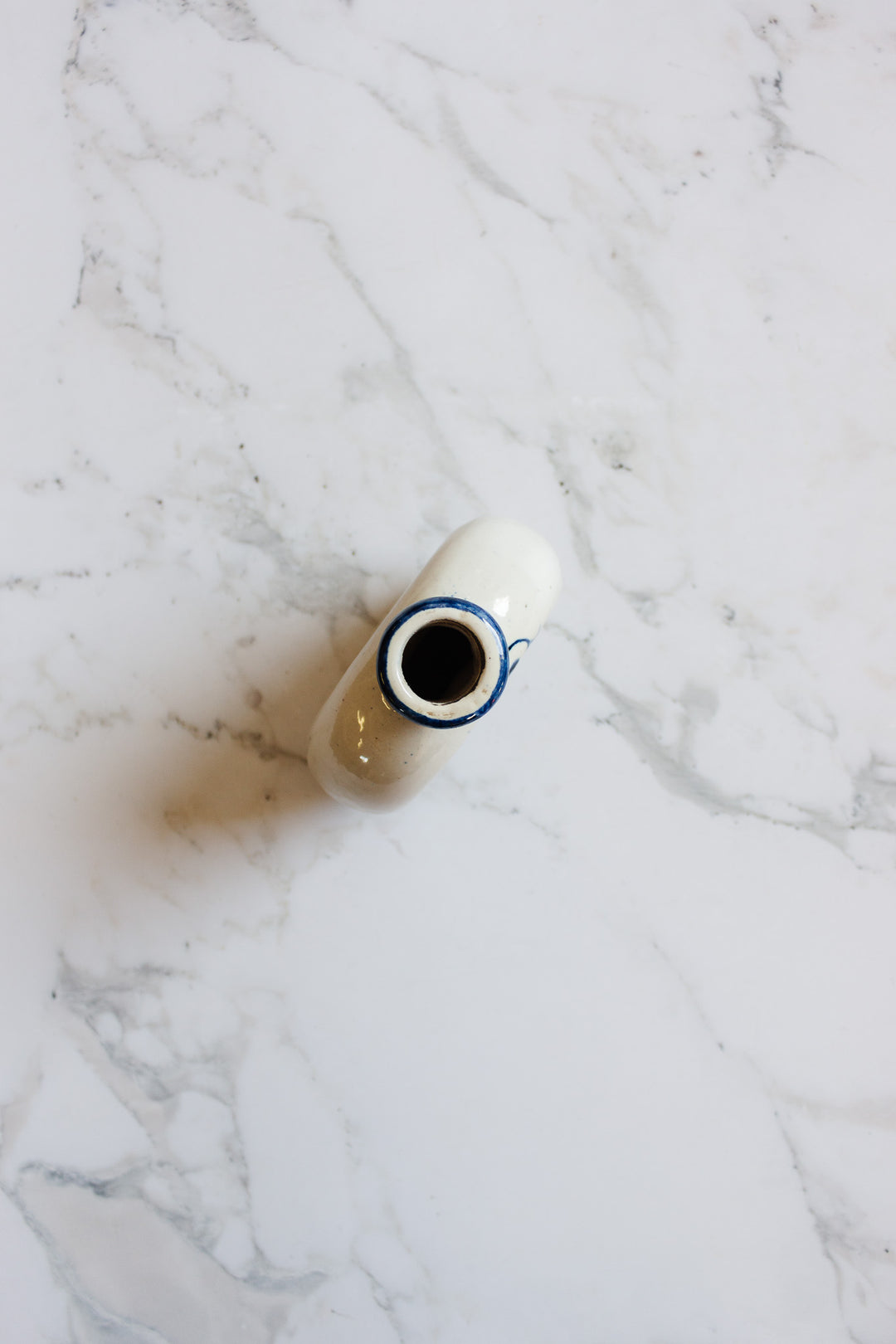 vintage french handpainted stoneware bottle