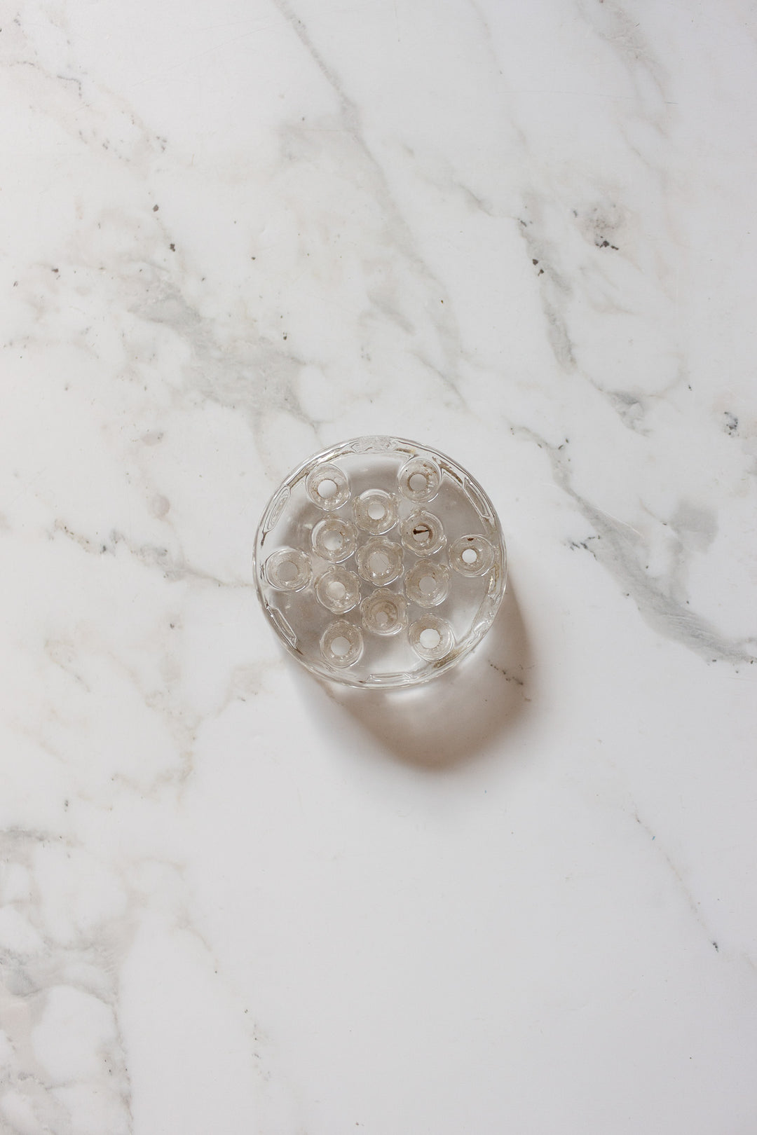 antique french glass floral frog