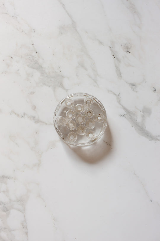 antique french glass floral frog