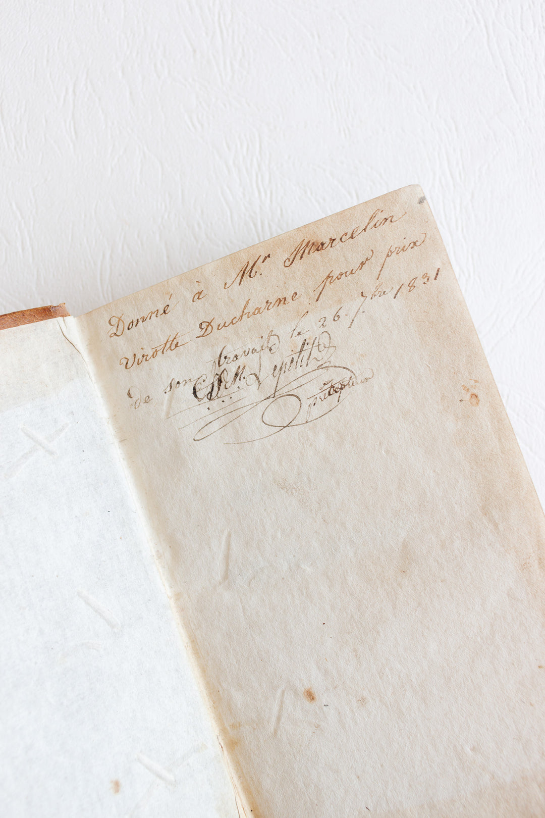 antique french leather "Morceaux Choisis de Buffon" book - 1809