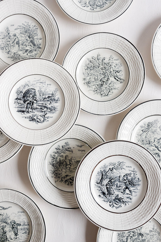 digoin sarreguemines "les mois" talking plates
