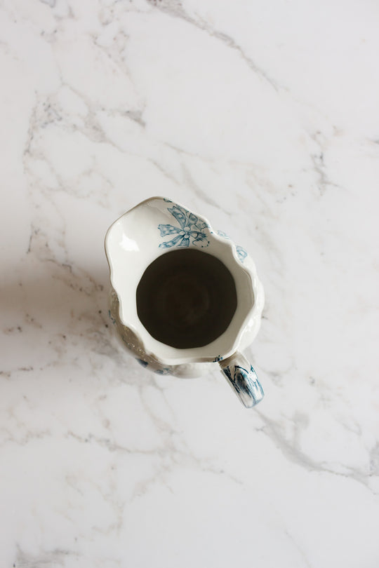 antique french transferware pitcher