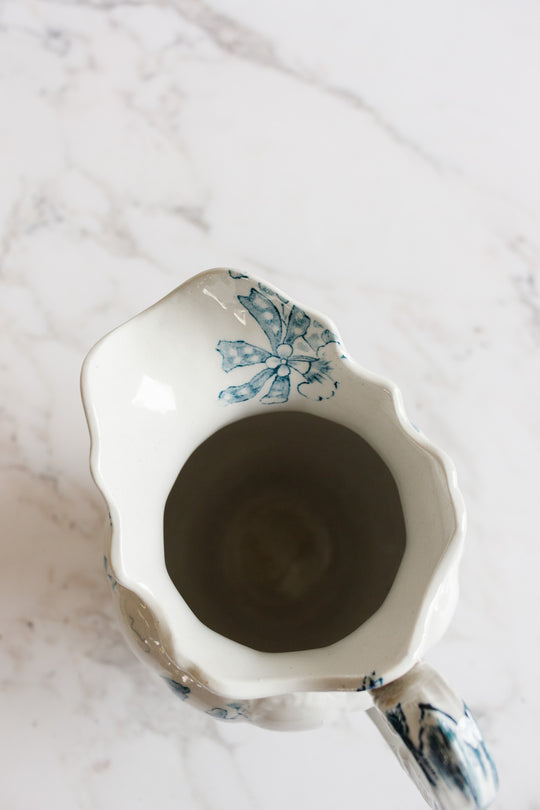 antique french transferware pitcher