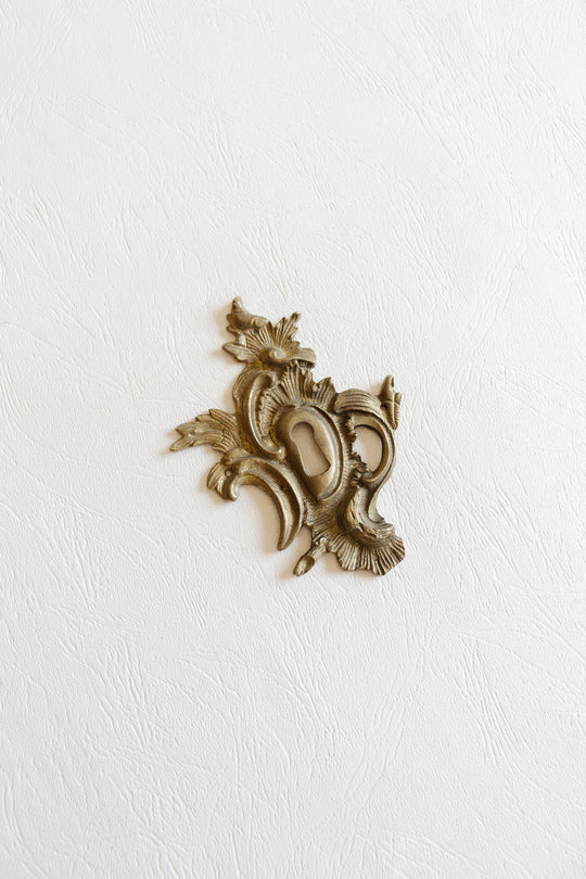 large antique french art nouveau key hole escutcheon