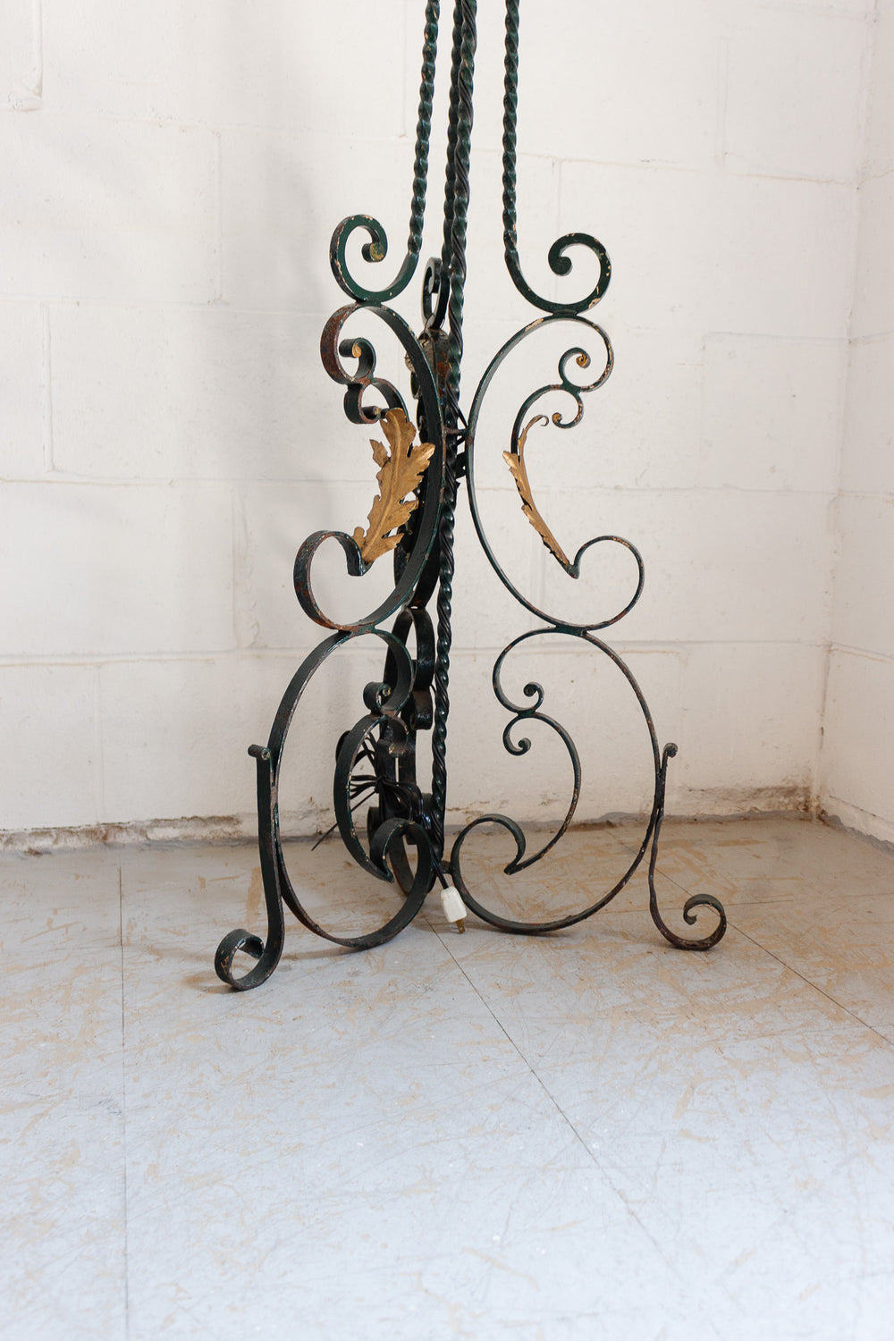 early 20th century french wrought iron candleabra floor lamp