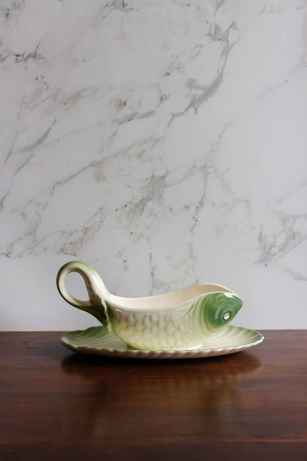 Longwy gravy boat circa 1890 to 1920