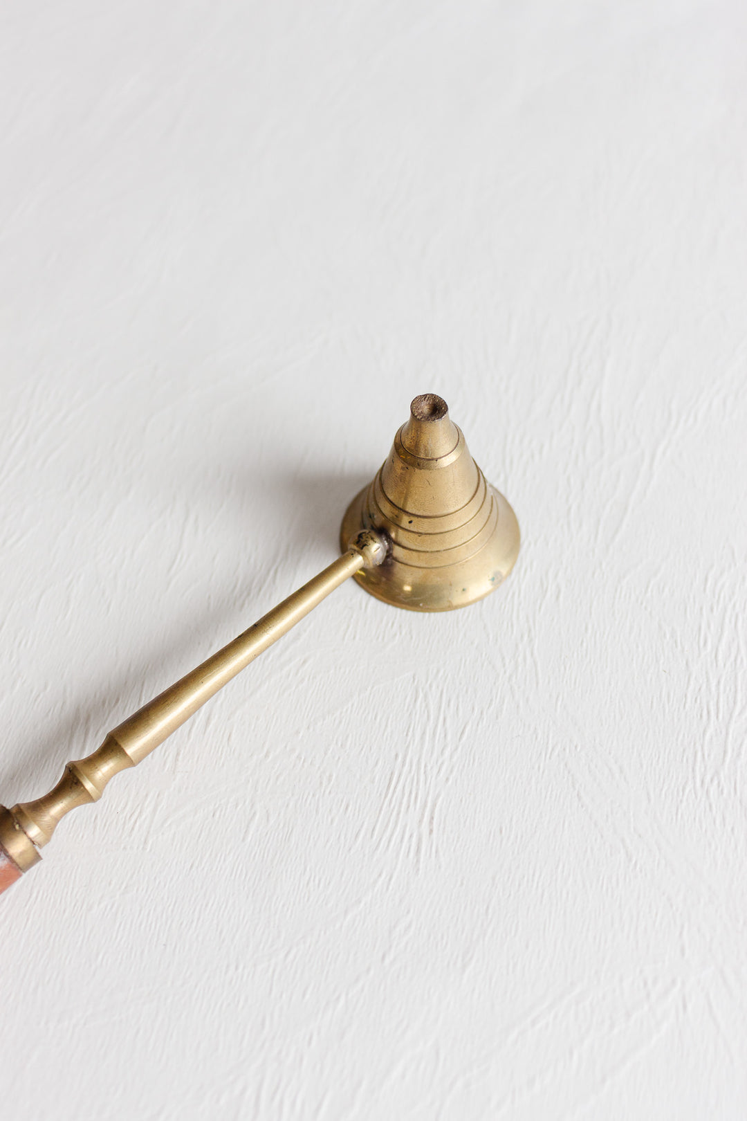 antique french candle snuffer with wood handle