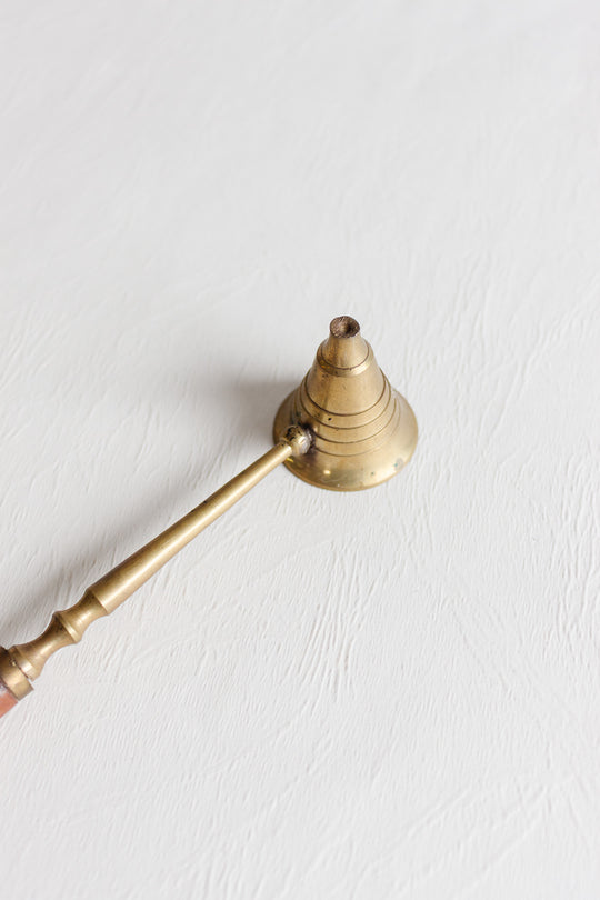 antique french candle snuffer with wood handle