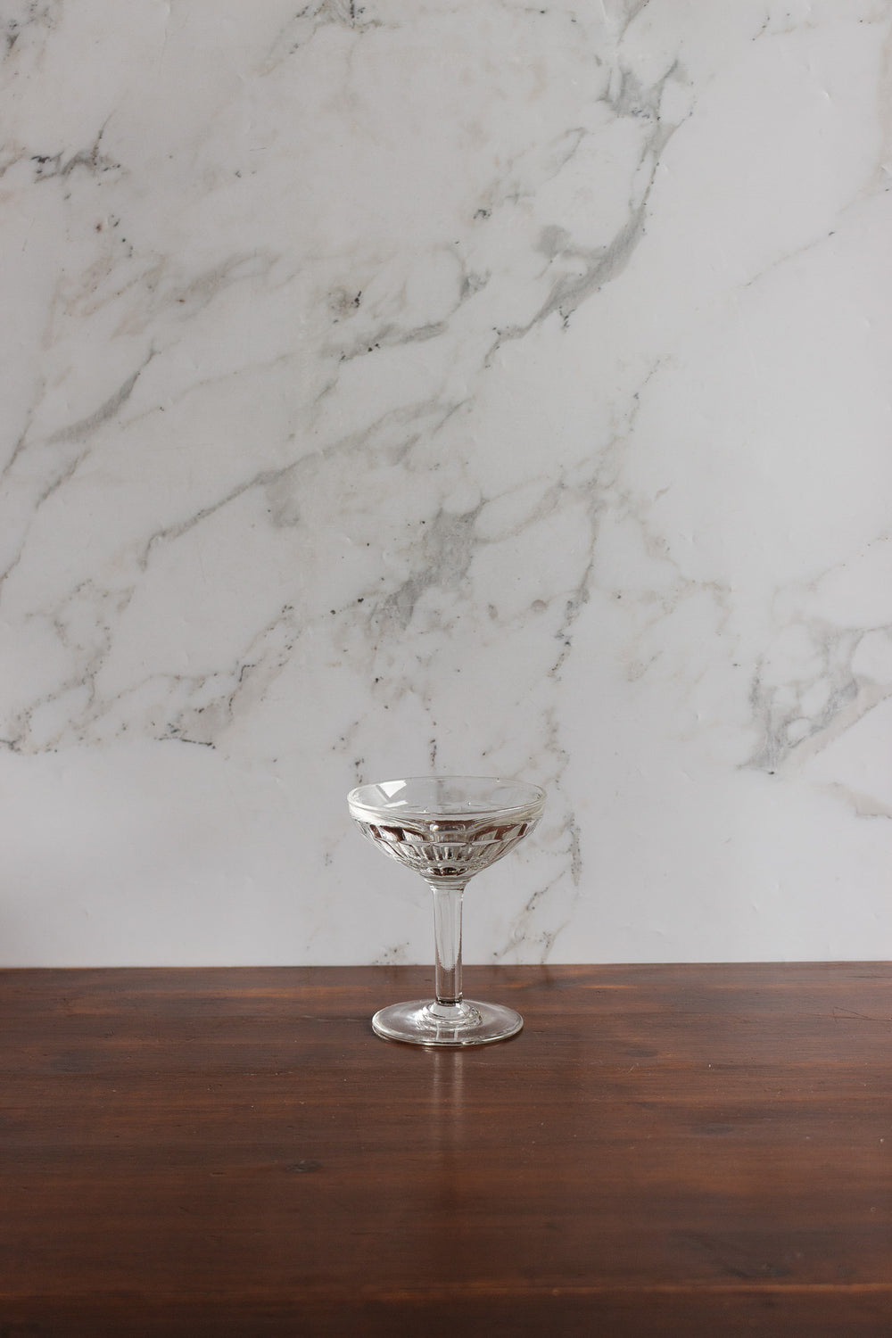 set of 10 antique french blown glass champagne coupes