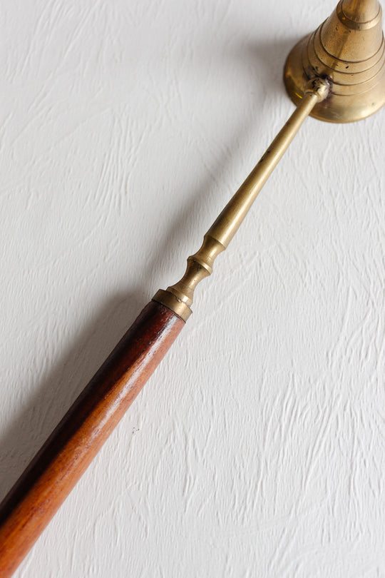 antique french candle snuffer with wood handle
