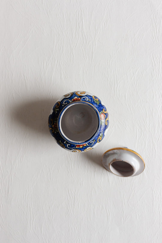 1890s henri delcourt faïence condiment service on tray