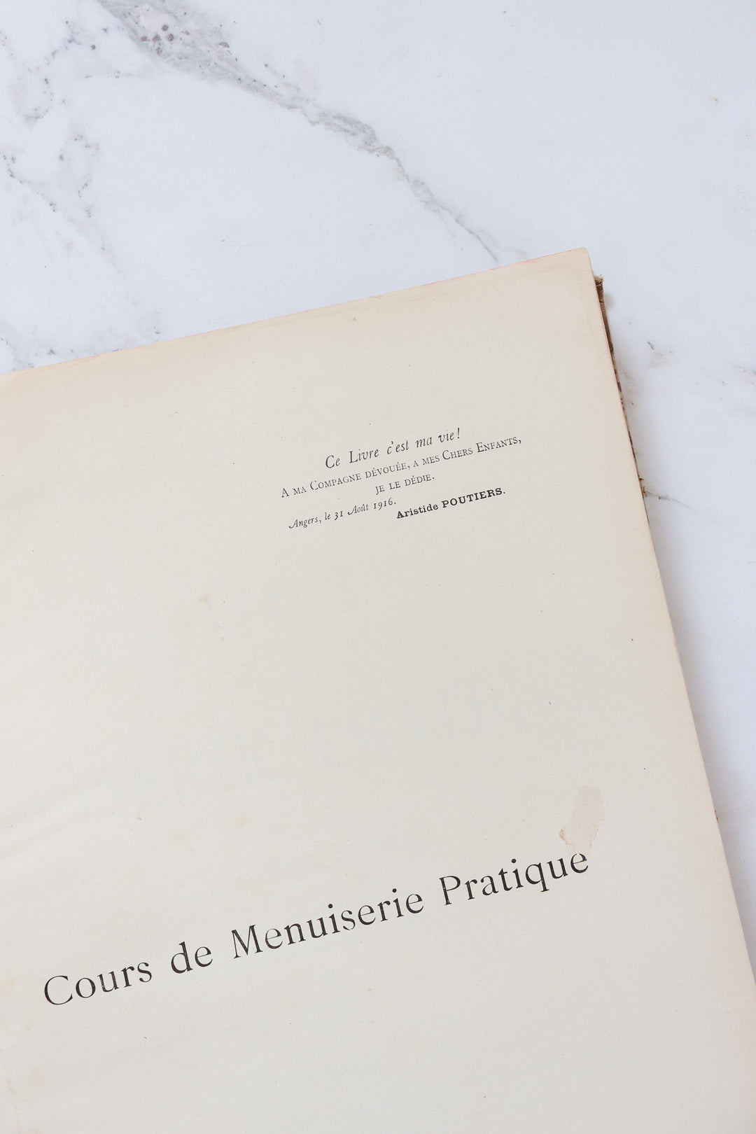 1917 french hardcover "cours de menuiserie pratique" large scale book