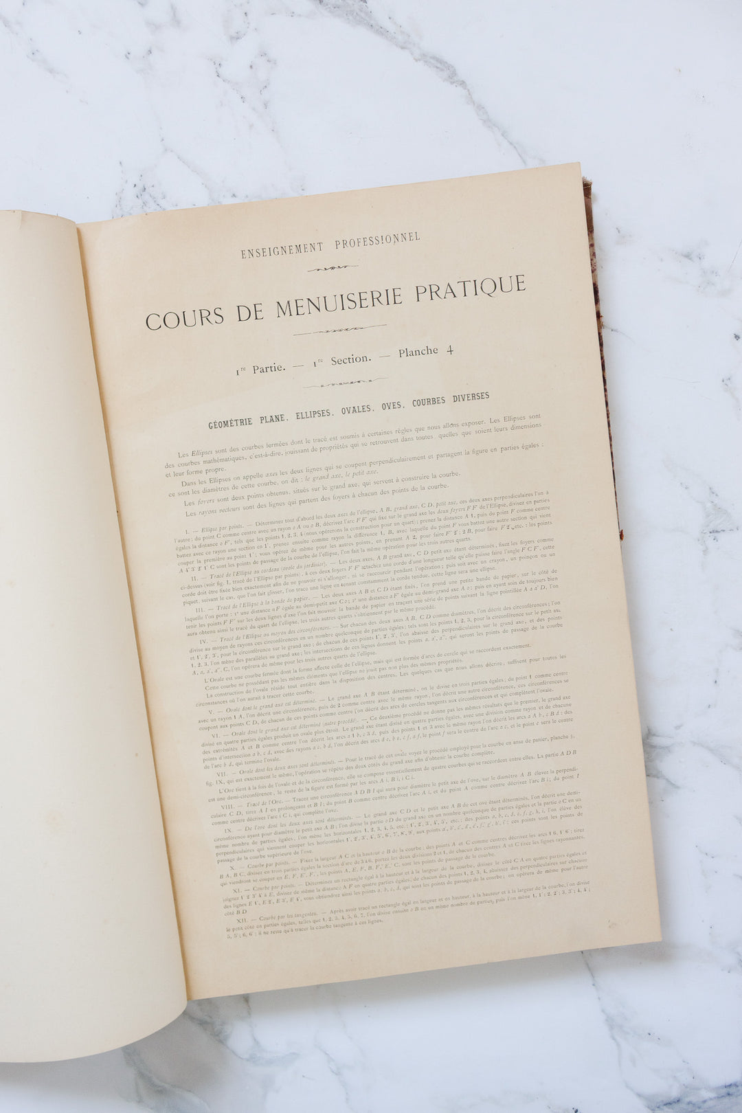 1917 french hardcover "cours de menuiserie pratique" large scale book