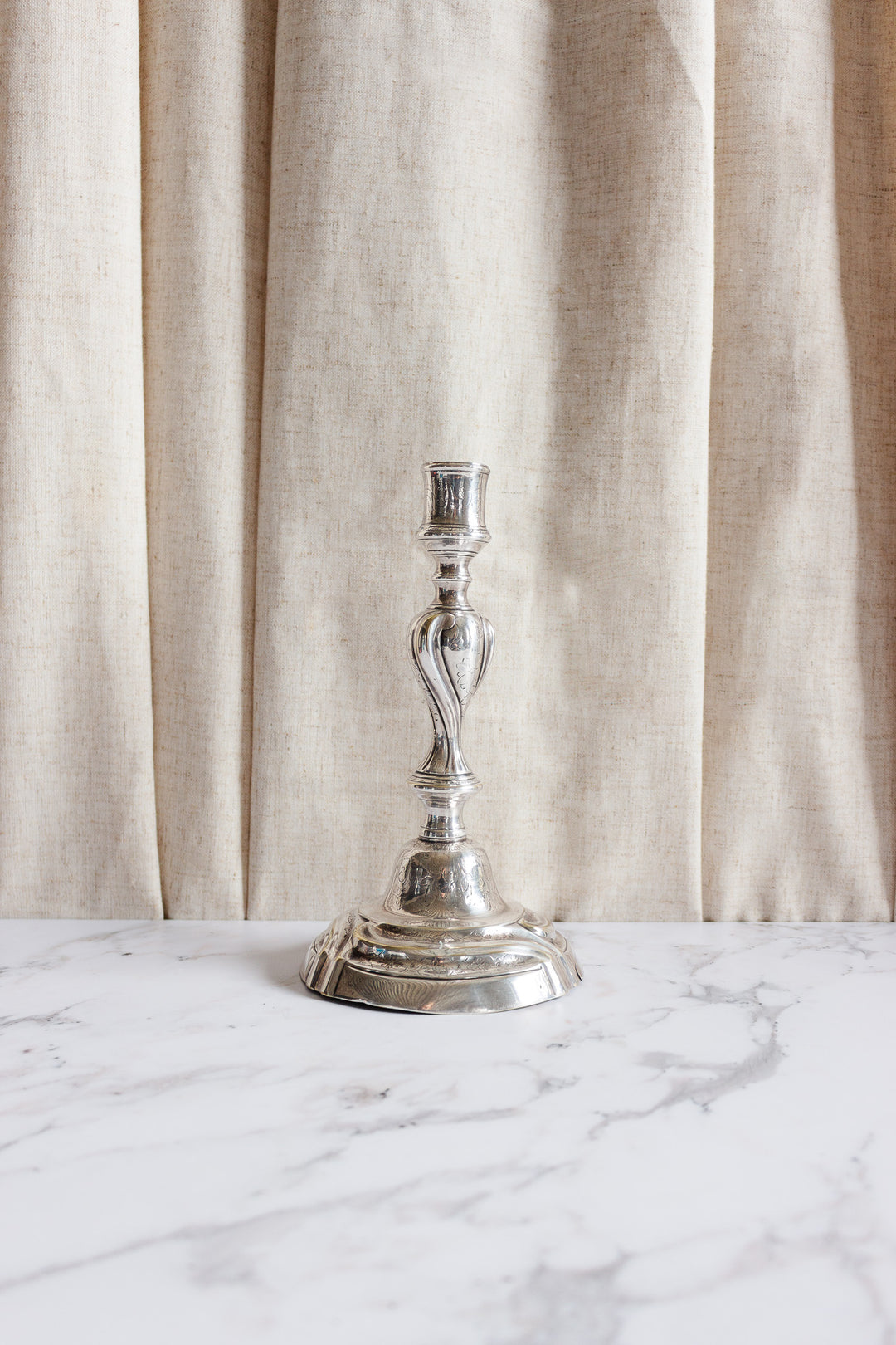 pair of 1920s French art nouveau silver plate candlesticks