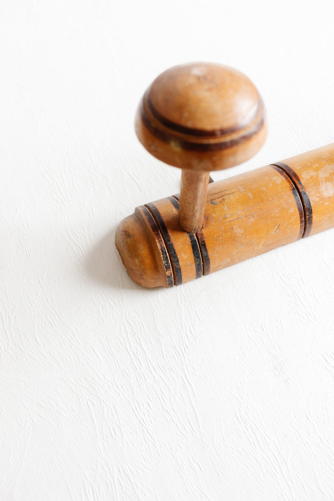 vintage french carved wood portemanteau