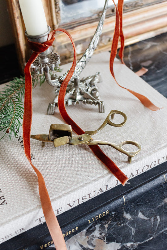 vintage french brass candle snuffer