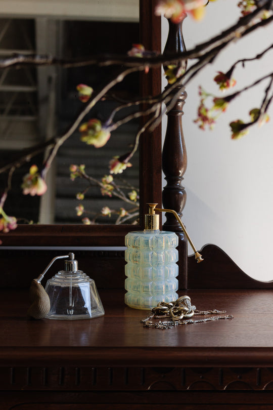 vintage french opaline perfume atomizer
