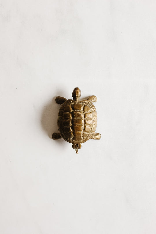 vintage French brass turtle jewelry box