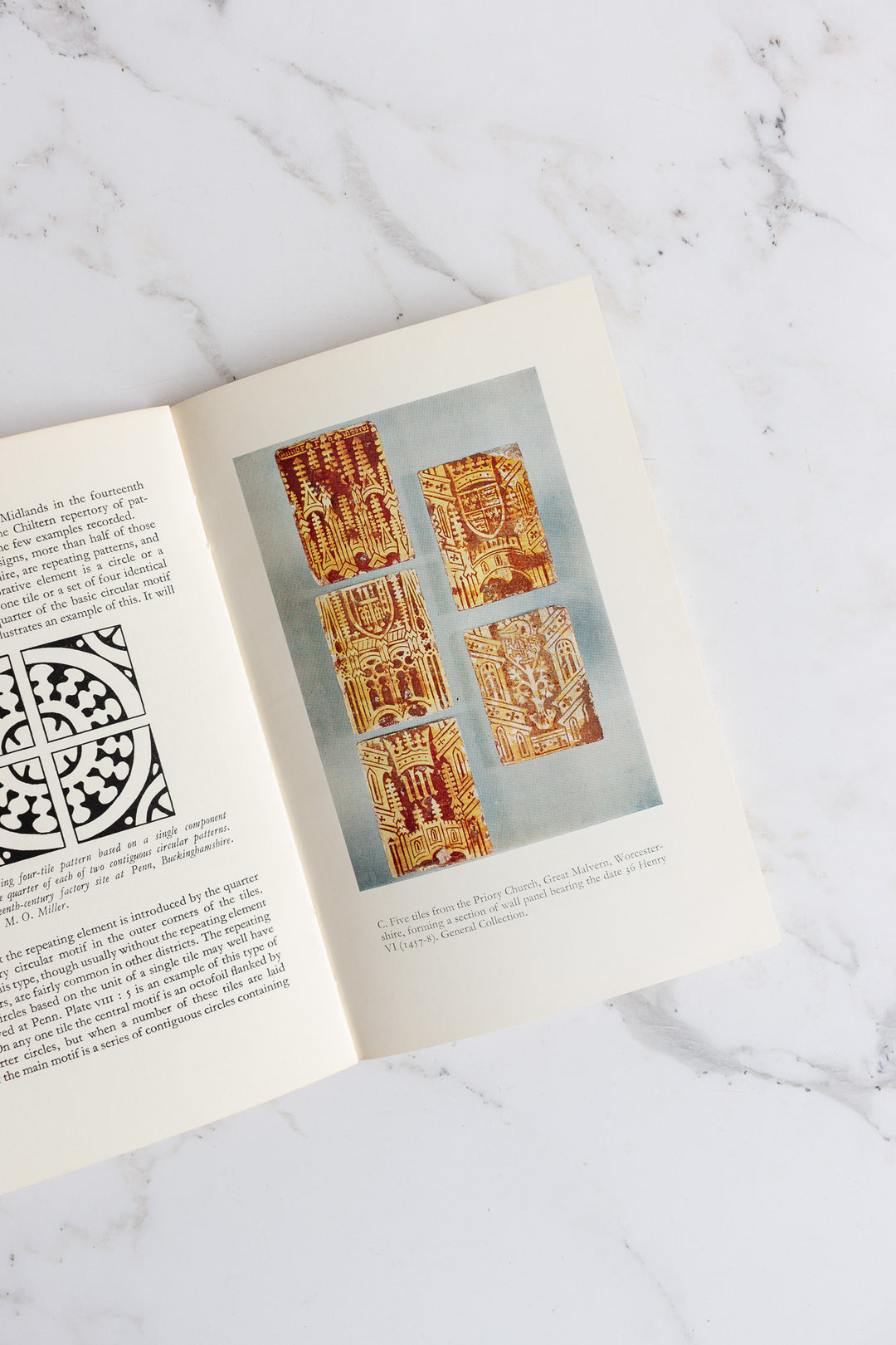 medieval tiles vintage book