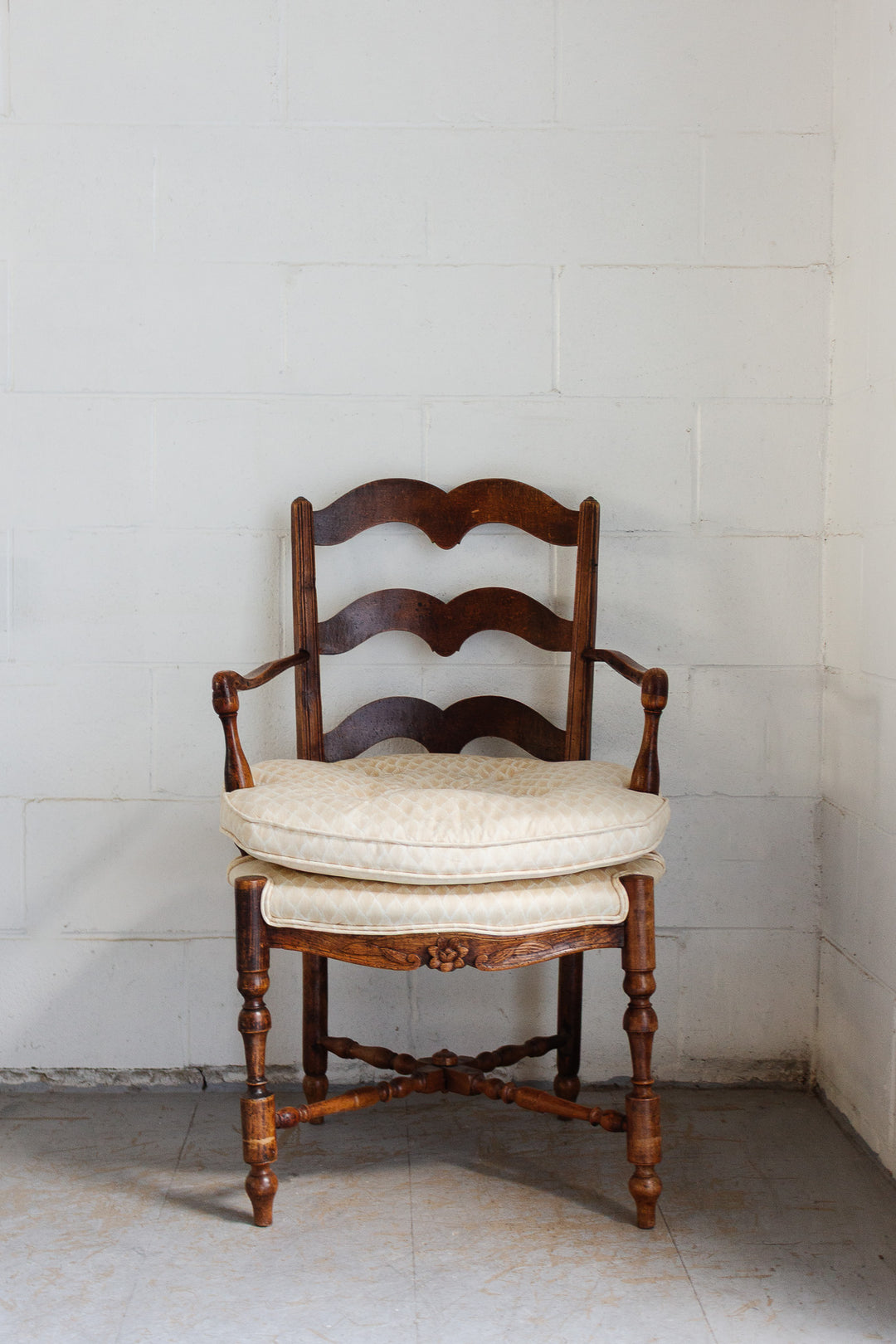 pair of antique french provençal oak his and hers fireplace chairs