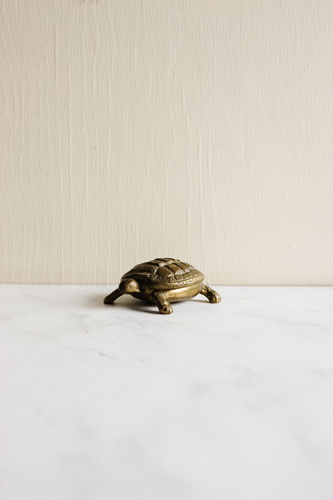 vintage French brass turtle jewelry box