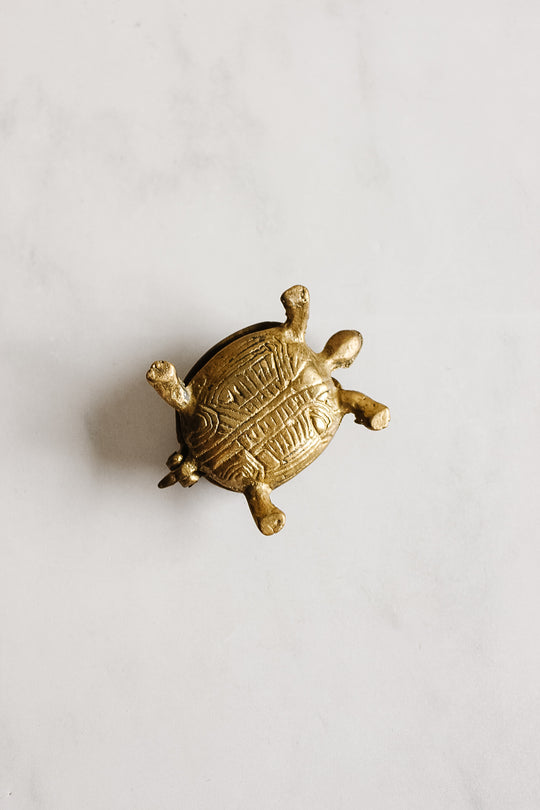 vintage French brass turtle jewelry box