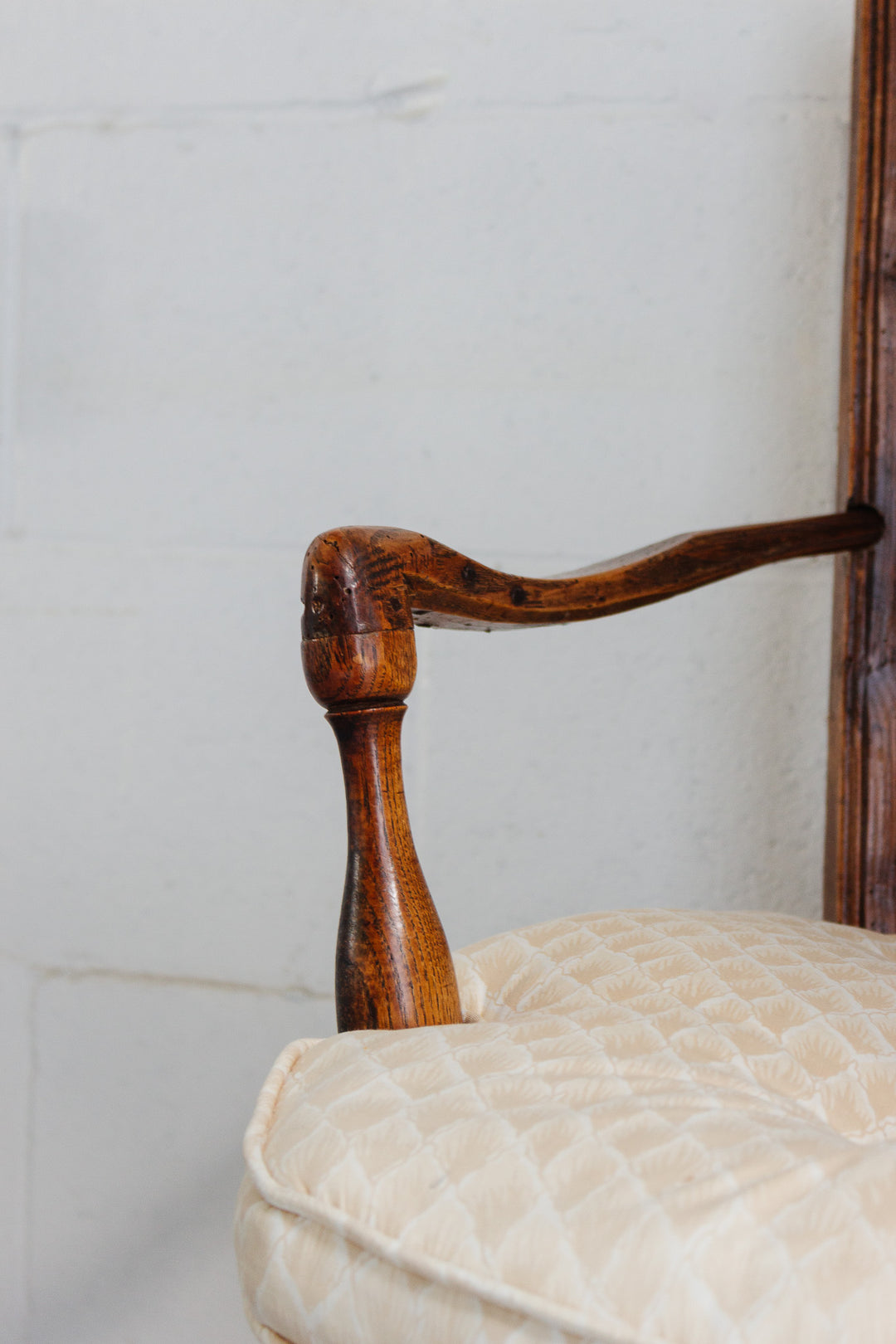 pair of antique french provençal oak his and hers fireplace chairs