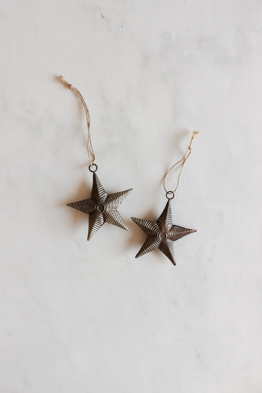 antique german pressed tin star ornament