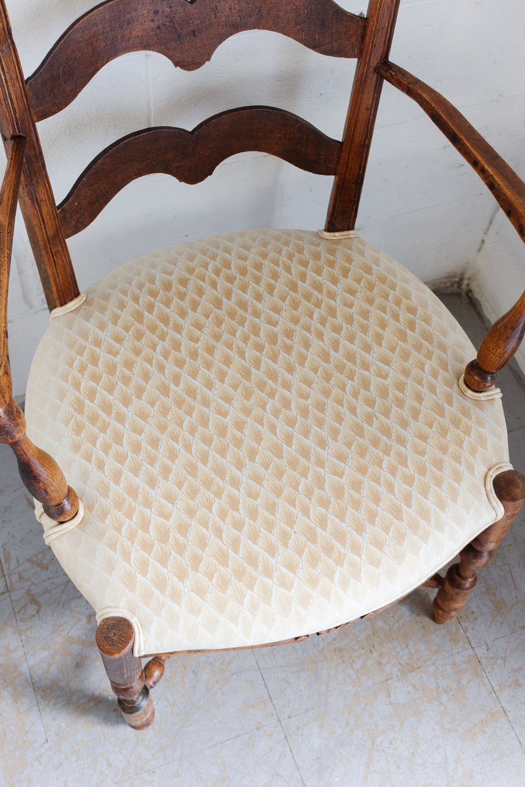 pair of antique french provençal oak his and hers fireplace chairs