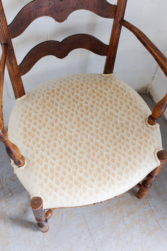 pair of antique french provençal oak his and hers fireplace chairs