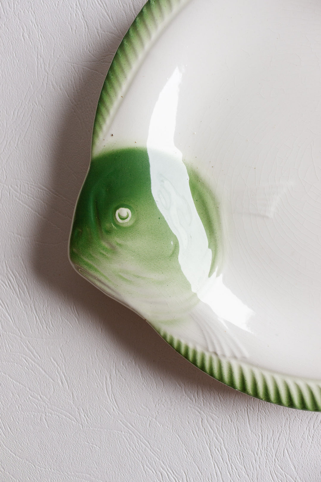 set of 3 antique french fish plates