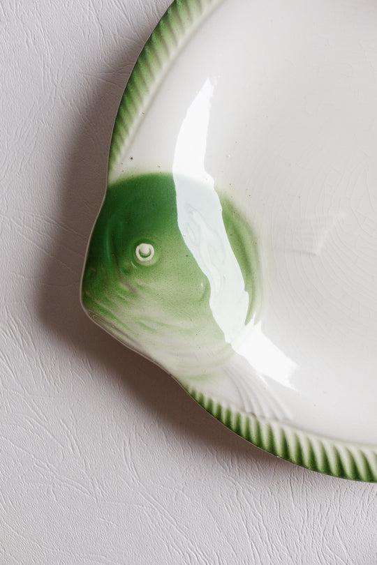set of 3 antique french fish plates