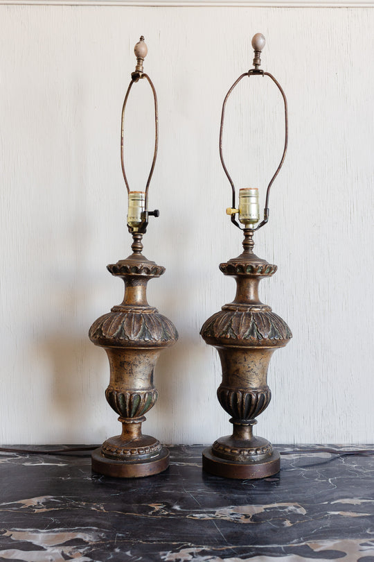 pair of vintage Italian gilt florentine lamps