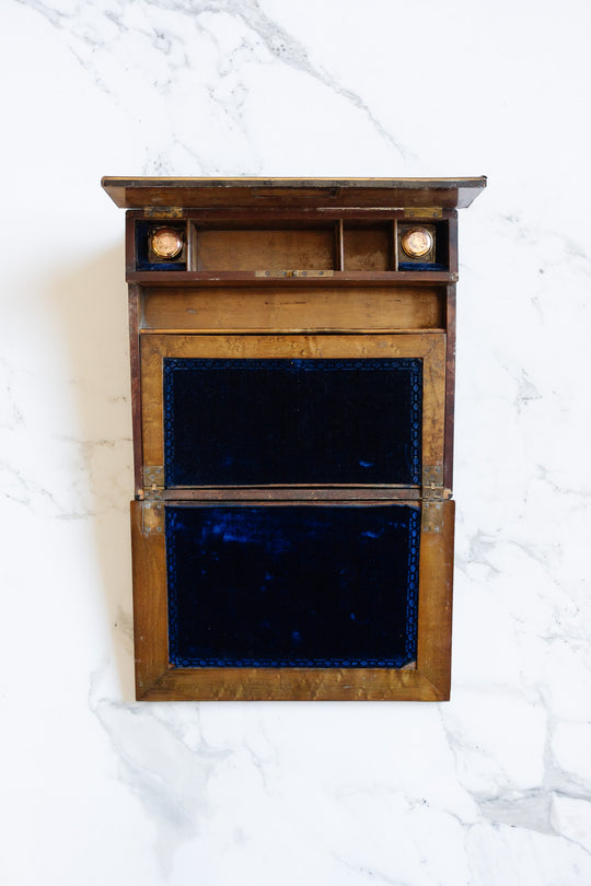 antique french napoleon iii ebonized "écritoire" with original inkwells