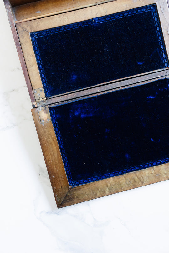 antique french napoleon iii ebonized "écritoire" with original inkwells