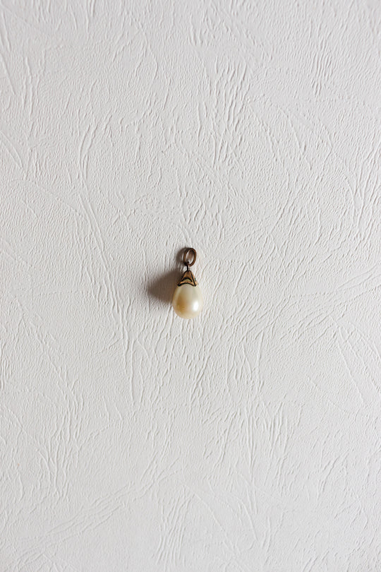 midcentury french teardrop pearl pendant