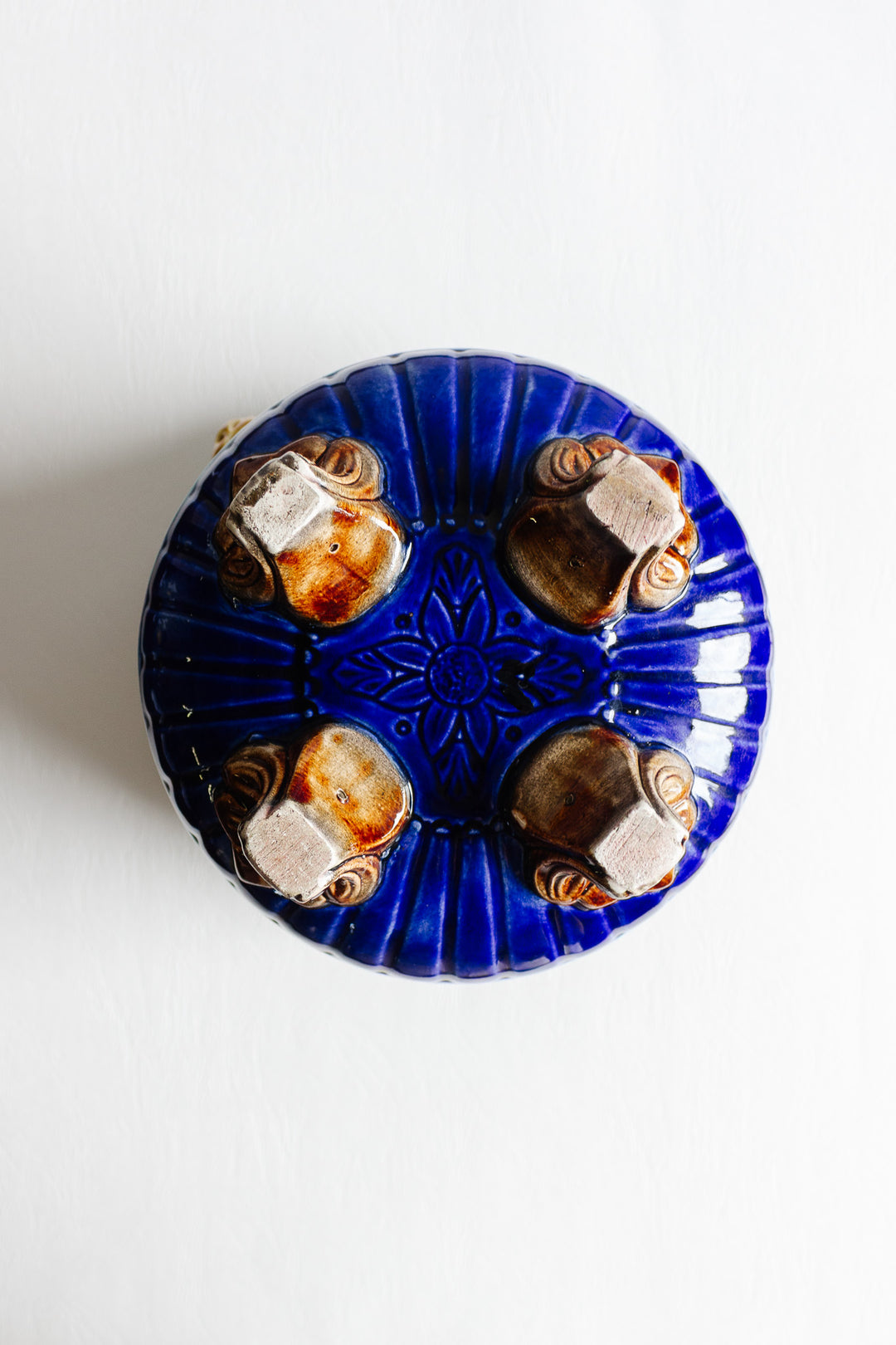 19th century majolica ceramic footed cachepot attributed to Wasmuël