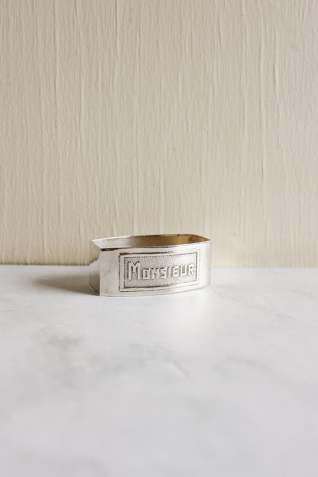 antique french madame et monsieur napkin ring set