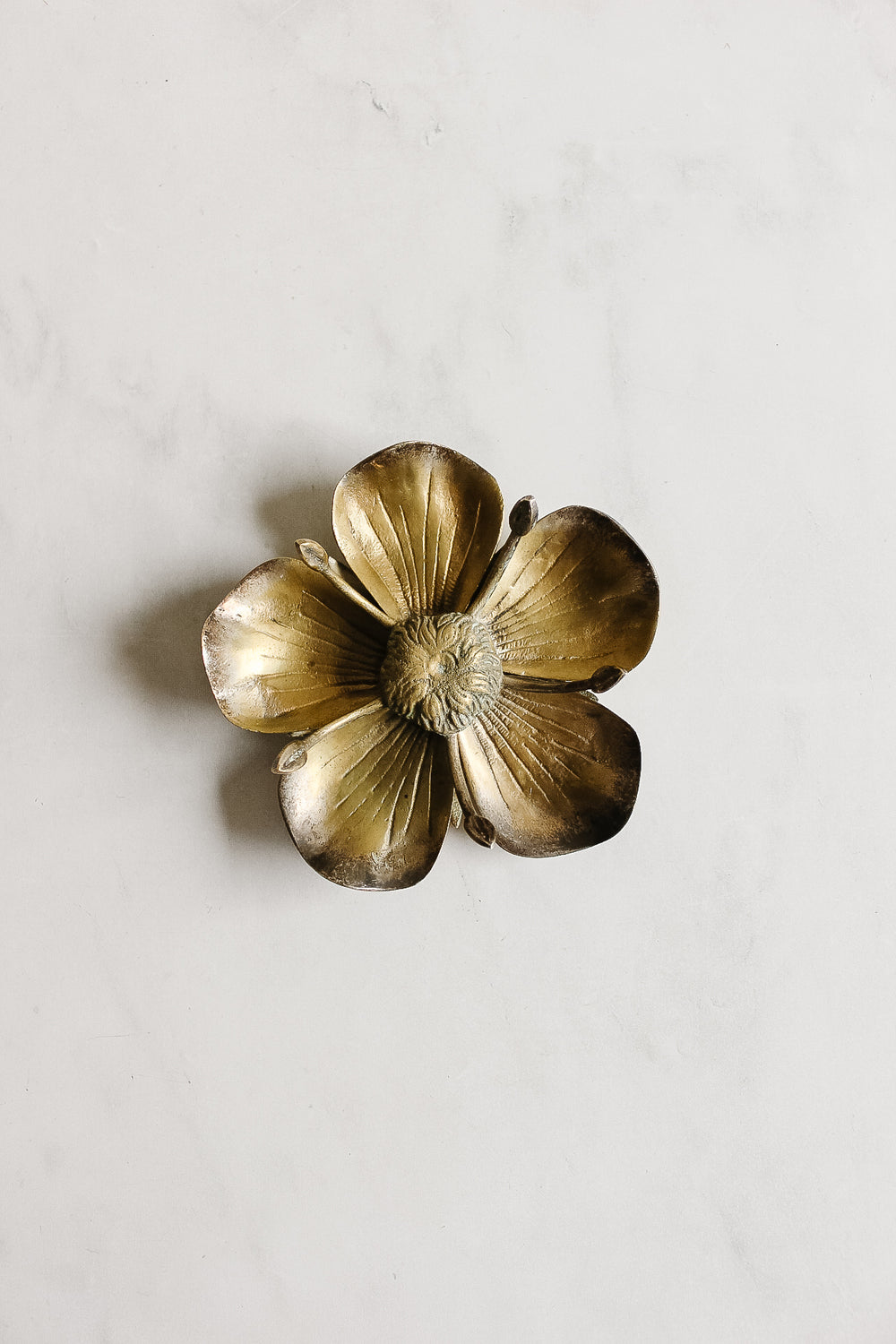 vintage french brass lotus ashtray