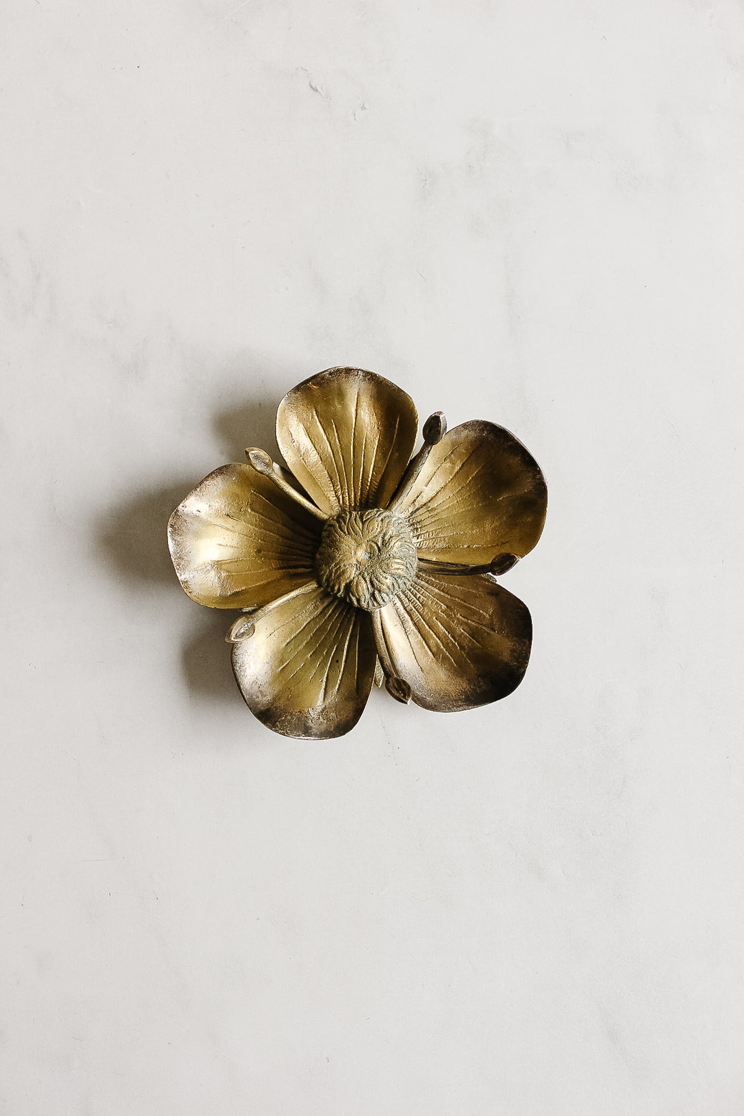 vintage french brass lotus ashtray