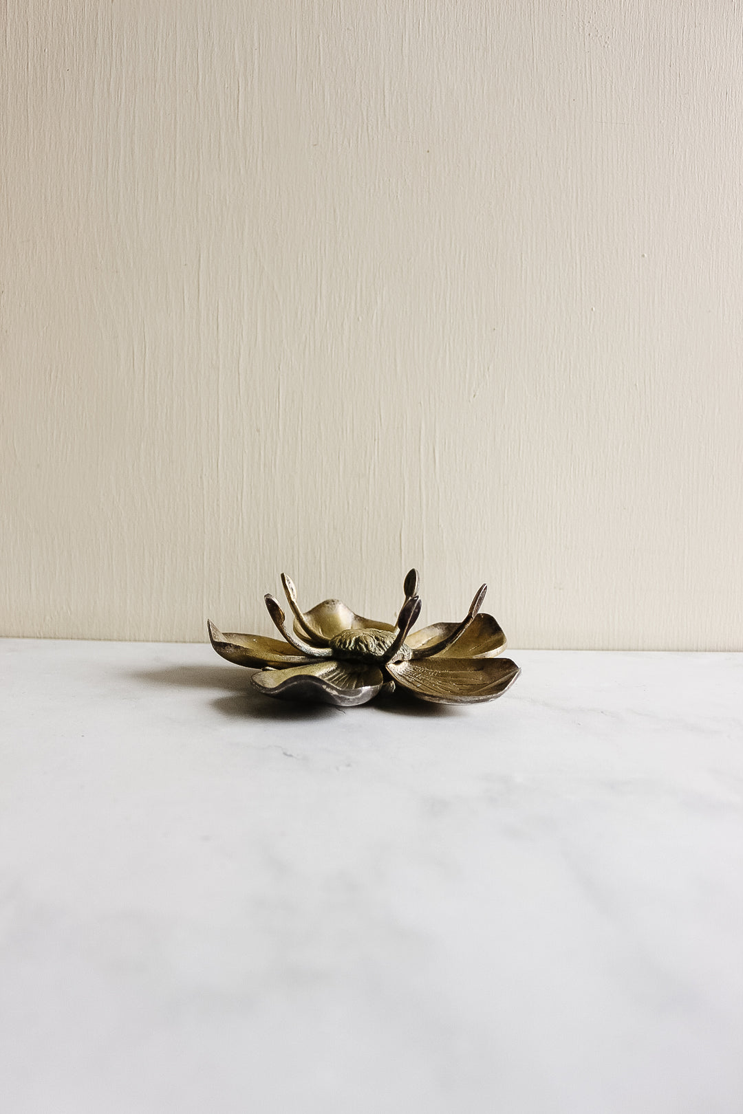vintage french brass lotus ashtray