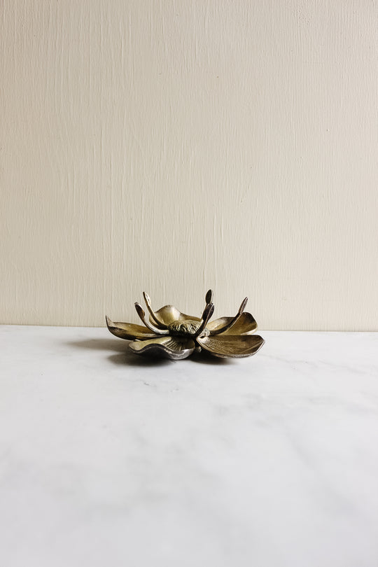 vintage french brass lotus ashtray