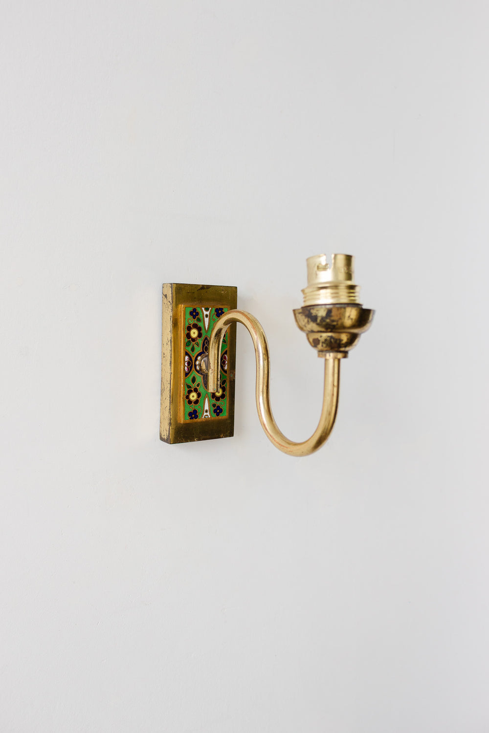 vintage french brass cloisonné wall sconces