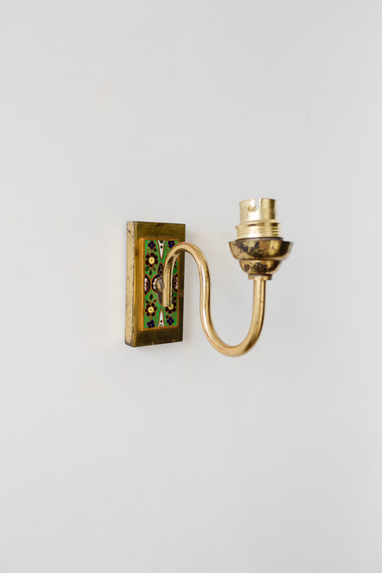 vintage french brass cloisonné wall sconces