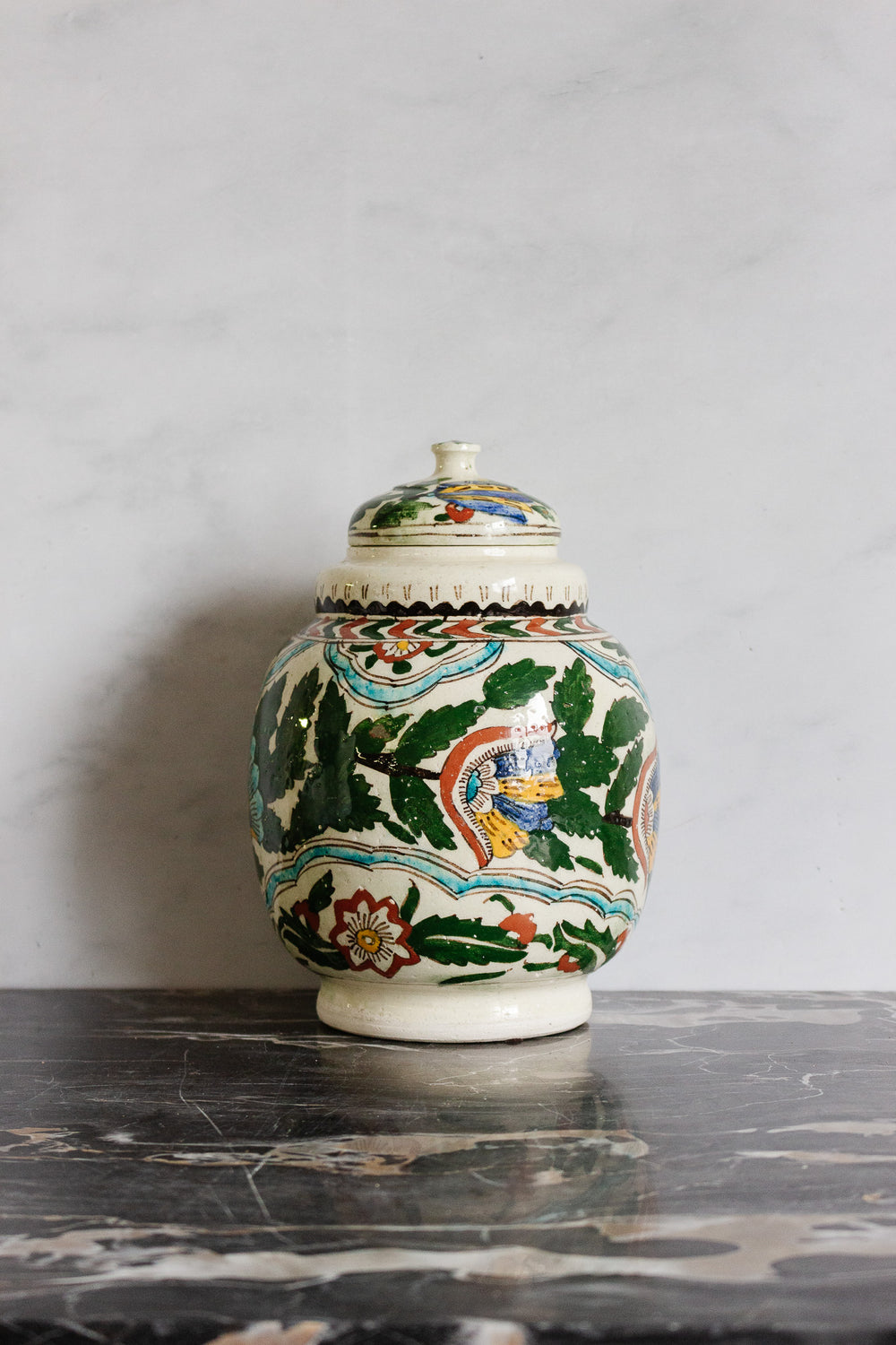 vintage french hand painted ginger jar