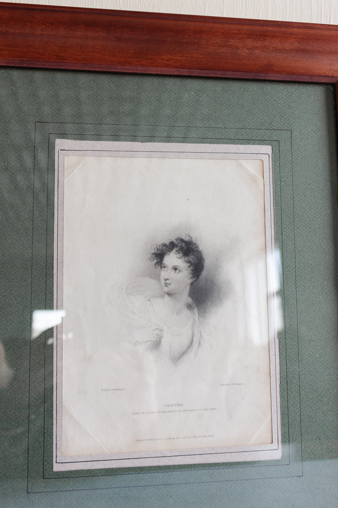 antique english etching "ianthe"