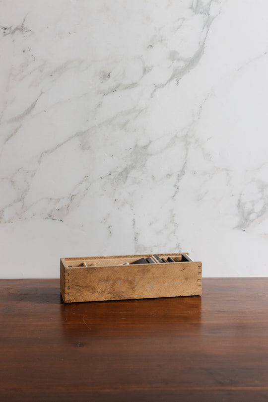 set of antique french wood and bone dominos