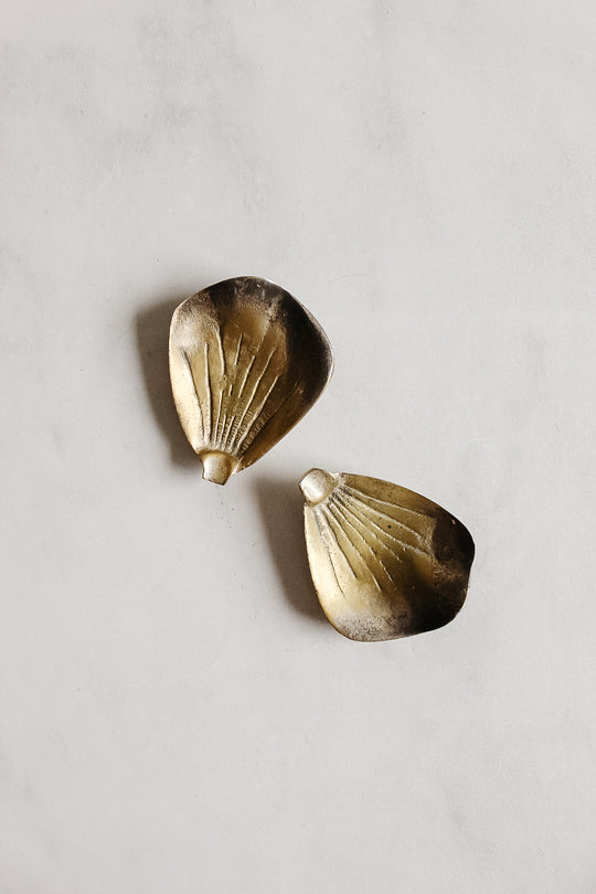 vintage french brass lotus ashtray