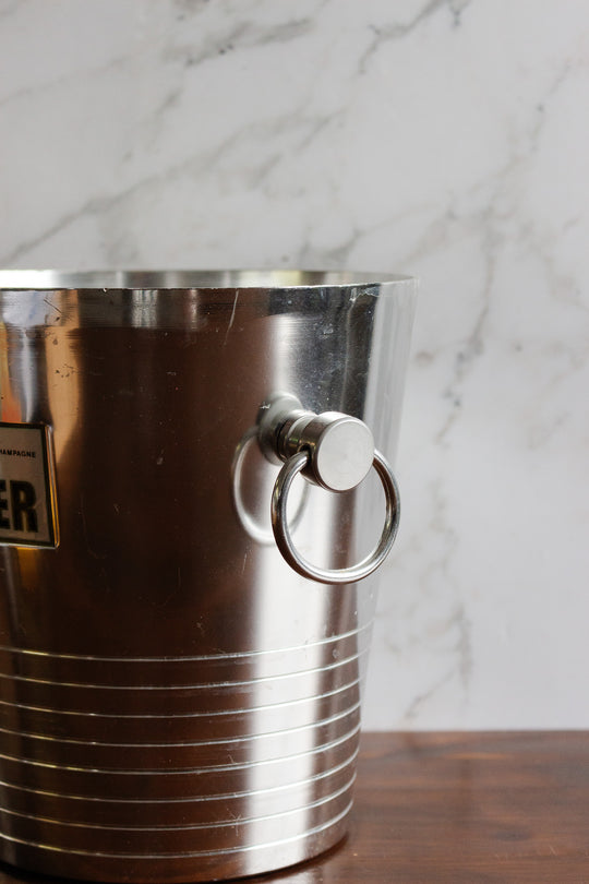 vintage french aluminum "tattinger" champagne bucket