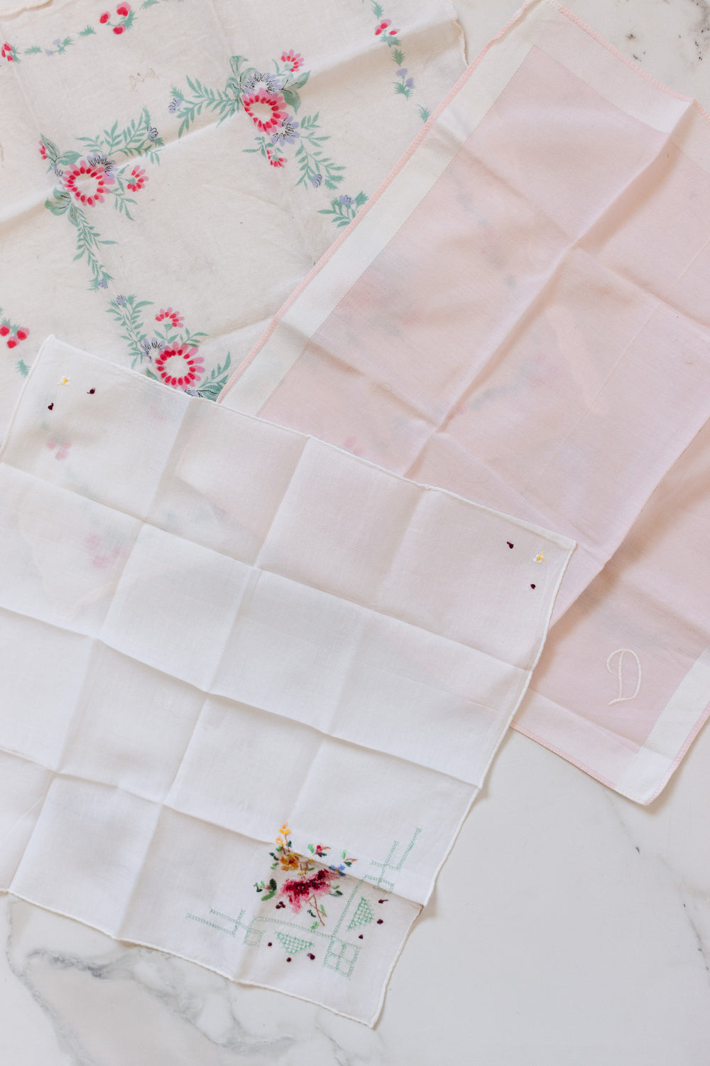 vintage french petite hankerchief